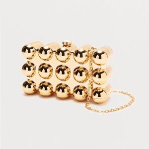 Gold Bubble Clutch with Chain